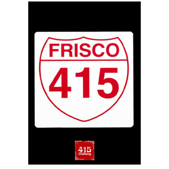 [415 CLOTHING] 『Frisco 415』Sticker ステッカー ホワイト／レッド [ハーレー]