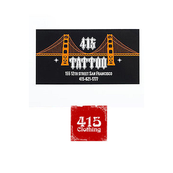 [415 CLOTHING] 『415 Tattoo』ステッカー ブラック／オレンジ