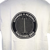 [Shakas x Alohas] BBQ Grill Logo Tee (BBQ グリール ロゴ 半袖 Tシャツ) 『白』