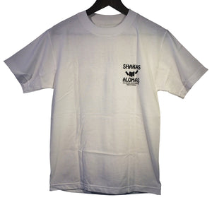 [Shakas x Alohas] Front Shaka Logo Tee (フロント シャカ ロゴ 半袖 Tシャツ) 『白』