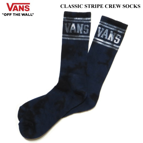 [VANS] USA 限定 Vans Classic Stripe Crew Socks Navy (バンズ クラシック ストライプ クルーソックス ネイビー) 国内発送