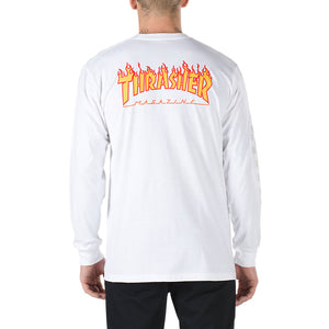 [VANS] USA 限定 VANS x THRASHER Checker L/S T-SHIRT White (バンズ x スラッシャー チェッカー長袖 Tシャツ ホワイト) 国内発送