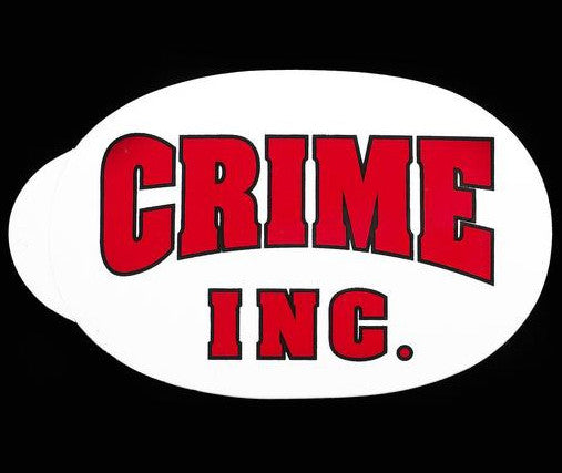 [415 CLOTHING] 415 クロージング『Crime Inc.』Sticker ラージ オーバル ステッカー 「レッド&ホワイト」