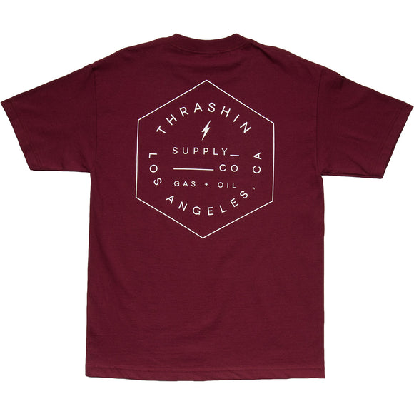 [Thrashin Supply Co.] Gas+Oil Tee Maroon ガス＋オイル Tシャツ マルーン