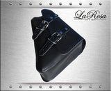 [La Rosa Design] 04~ スポーツスター用ソロサイドバッグ (ブラック/ブルー糸)